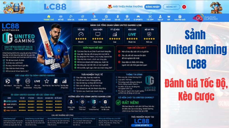 Sảnh United Gaming GO8 – Đánh Giá Tốc Độ, Kèo Cược & Trải Nghiệm Đa Nền Tảng